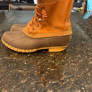 L.L. Bean Women's Size 7 Brown Leather Duck Boots Waterproof Casual